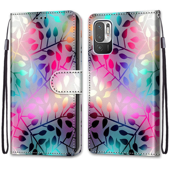 For Xiaomi Redmi Note 10 5G Coloured Drawing Cross Texture Horizontal Flip PU Leather Case with Holder & Card Slots & Wallet & Lanyard(Translucent Glass)