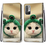 For Xiaomi Redmi Note 10 5G Coloured Drawing Cross Texture Horizontal Flip PU Leather Case with Holder & Card Slots & Wallet & Lanyard(Frog Kitten)