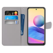 For Xiaomi Redmi Note 10 5G Coloured Drawing Cross Texture Horizontal Flip PU Leather Case with Holder & Card Slots & Wallet & Lanyard(Frog Kitten)