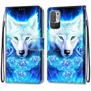 For Xiaomi Redmi Note 10 5G Coloured Drawing Cross Texture Horizontal Flip PU Leather Case with Holder & Card Slots & Wallet & Lanyard(Dick Rose Wolf)