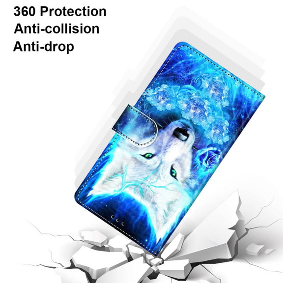 For Xiaomi Redmi Note 10 5G Coloured Drawing Cross Texture Horizontal Flip PU Leather Case with Holder & Card Slots & Wallet & Lanyard(Dick Rose Wolf)