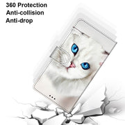 For Xiaomi Redmi Note 10 5G Coloured Drawing Cross Texture Horizontal Flip PU Leather Case with Holder & Card Slots & Wallet & Lanyard(White Kitten)
