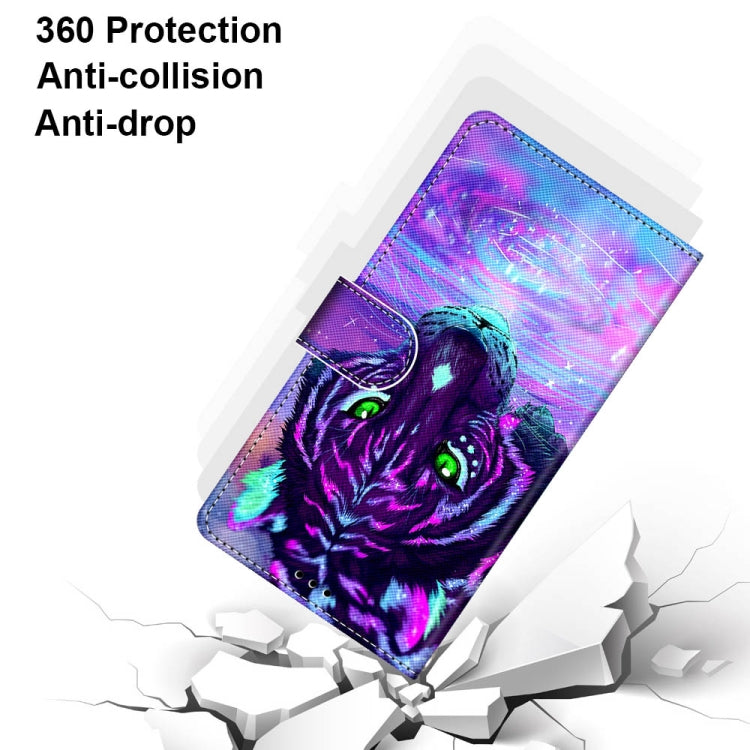 For Xiaomi Redmi Note 10 5G Coloured Drawing Cross Texture Horizontal Flip PU Leather Case with Holder & Card Slots & Wallet & Lanyard(Tiger Drinking Water)