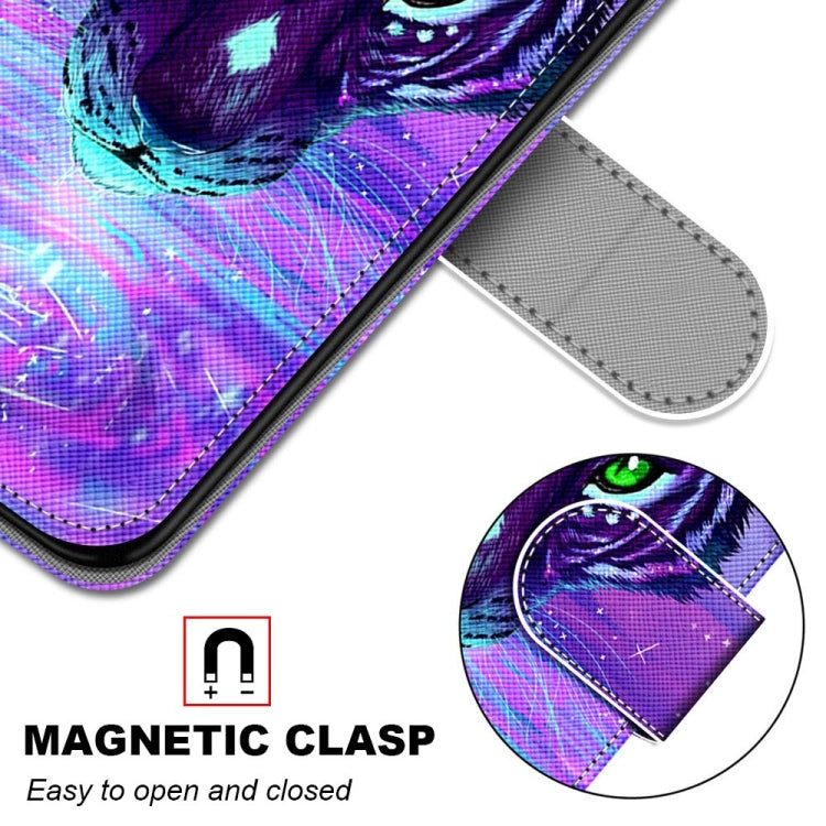 For Xiaomi Redmi Note 10 5G Coloured Drawing Cross Texture Horizontal Flip PU Leather Case with Holder & Card Slots & Wallet & Lanyard(Tiger Drinking Water)