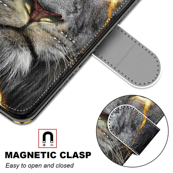 For Xiaomi Redmi Note 10 5G Coloured Drawing Cross Texture Horizontal Flip PU Leather Case with Holder & Card Slots & Wallet & Lanyard(Fission Lion)