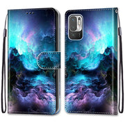 For Xiaomi Redmi Note 10 5G Coloured Drawing Cross Texture Horizontal Flip PU Leather Case with Holder & Card Slots & Wallet & Lanyard(Colorful Clouds)