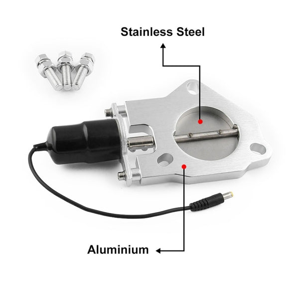 Universal Car Stainless Steel Racing Electric Exhaust Cutout Valves Control Motor, Size:2 inch