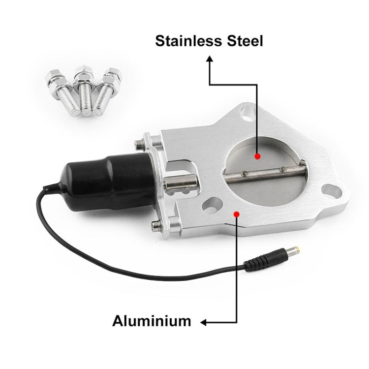 Universal Car Stainless Steel Racing Electric Exhaust Cutout Valves Control Motor, Size:2 inch