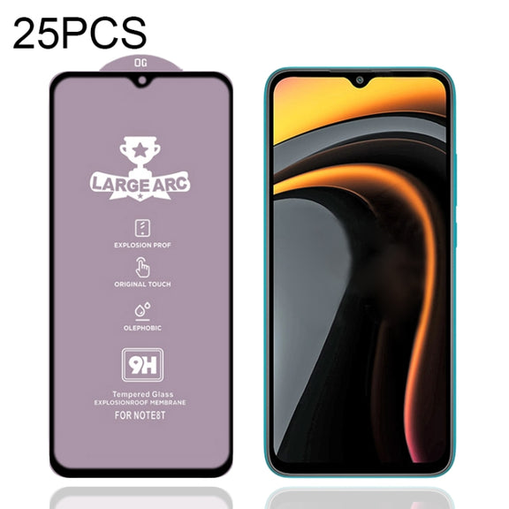 For Xiaomi Poco C3 25 PCS 9H HD Large Arc High Alumina Full Screen Tempered Glass Film