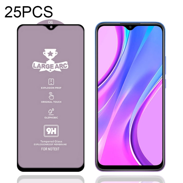 For Xiaomi Redmi 9 (CN Version) 25 PCS 9H HD Large Arc High Alumina Full Screen Tempered Glass Film