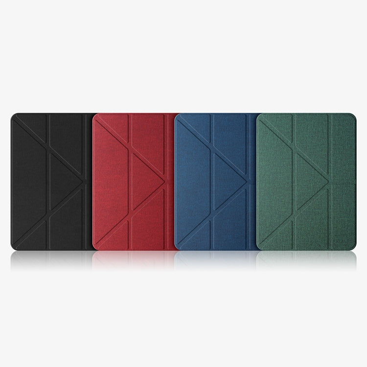 For iPad Pro 12.9 2022 / 2021 / 2020 Mutural Multi-fold Smart Leather Tablet Case(Black)