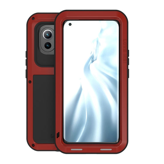 For Xiaomi Mi 11 LOVE MEI Metal Shockproof Water-resistant Dustproof Protective Case without Glass(Red)