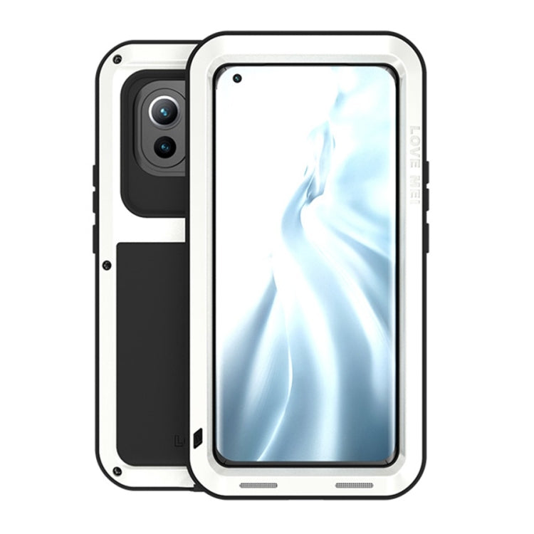 For Xiaomi Mi 11 LOVE MEI Metal Shockproof Water-resistant Dustproof Protective Case without Glass(White)