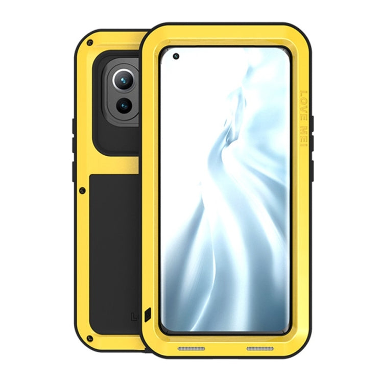 For Xiaomi Mi 11 LOVE MEI Metal Shockproof Water-resistant Dustproof Protective Case without Glass(Yellow)