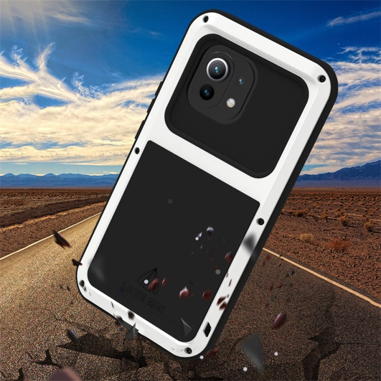 For Xiaomi Mi 11 LOVE MEI Metal Shockproof Water-resistant Dustproof Protective Case without Glass(Yellow)