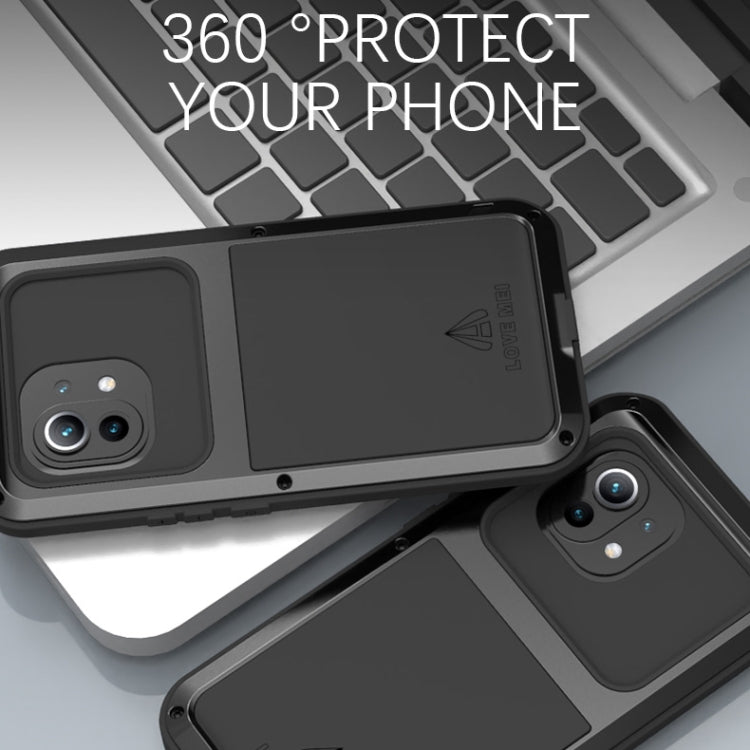 For Xiaomi Mi 11 LOVE MEI Metal Shockproof Water-resistant Dustproof Protective Case without Glass(Yellow)
