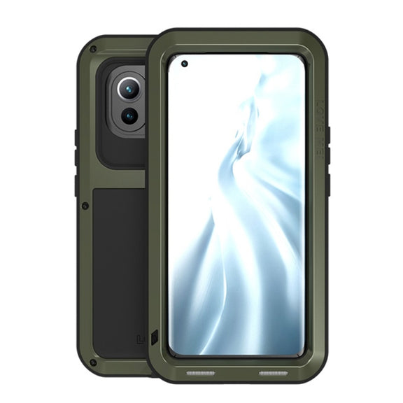 For Xiaomi Mi 11 LOVE MEI Metal Shockproof Water-resistant Dustproof Protective Case without Glass(Green)
