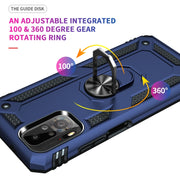 For Xiaomi Redmi Note 10 / Note 10s Shockproof TPU + PC Protective Case with 360 Degree Rotating Holder(Blue)