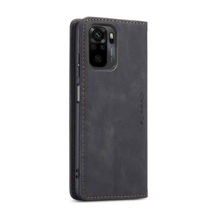 For Xiaomi Redmi Note 10 4G / Note 10s CaseMe 013 Multifunctional Horizontal Flip Leather Case with Holder & Card Slot & Wallet(Black)