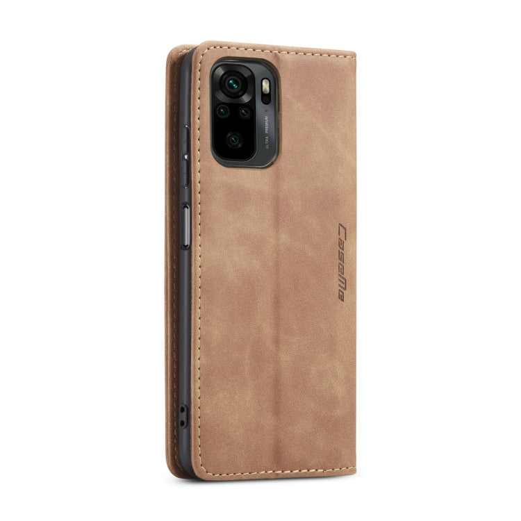 For Xiaomi Redmi Note 10 4G / Note 10s CaseMe 013 Multifunctional Horizontal Flip Leather Case with Holder & Card Slot & Wallet(Brown)