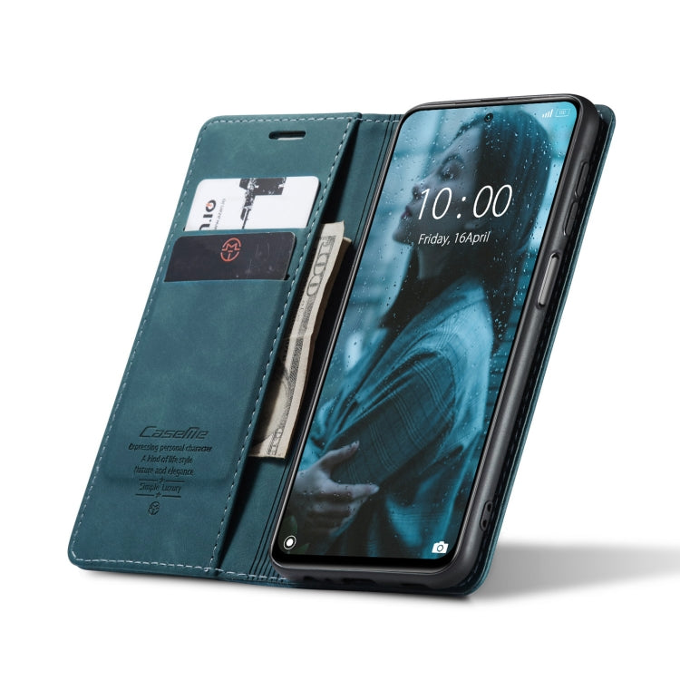 For Xiaomi Redmi Note 10 4G / Note 10s CaseMe 013 Multifunctional Horizontal Flip Leather Case with Holder & Card Slot & Wallet(Blue)