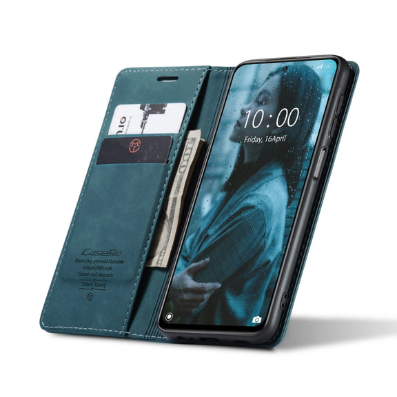 For Xiaomi Redmi Note 10 4G / Note 10s CaseMe 013 Multifunctional Horizontal Flip Leather Case with Holder & Card Slot & Wallet(Blue)
