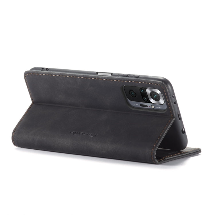For Xiaomi Redmi Note 10 Pro 4G / Note 10 Pro Max CaseMe 013 Multifunctional Horizontal Flip Leather Case with Holder & Card Slot & Wallet(Black)