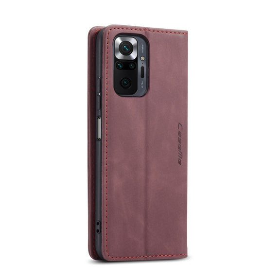 For Xiaomi Redmi Note 10 Pro 4G / Note 10 Pro Max CaseMe 013 Multifunctional Horizontal Flip Leather Case with Holder & Card Slot & Wallet(Wine Red)