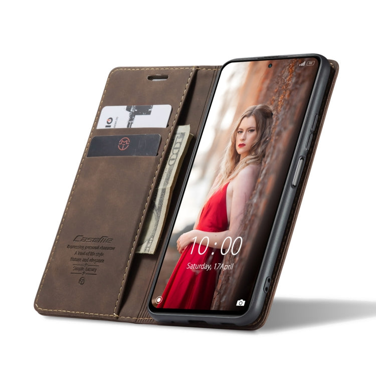 For Xiaomi Redmi Note 10 Pro 4G / Note 10 Pro Max CaseMe 013 Multifunctional Horizontal Flip Leather Case with Holder & Card Slot & Wallet(Coffee)