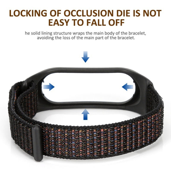 For Xiaomi Mi Band 6 Nylon Weave Watch Bands(Official Black)
