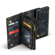 For Samsung Galaxy S21 FE CaseMe 008 Detachable Multifunctional Flip Leather Phone Case(Black)