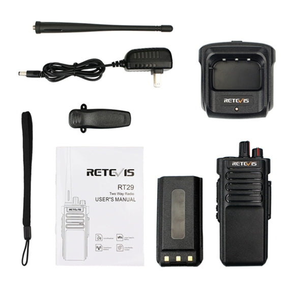 RETEVIS RT29 10W UHF 400-480MHz 16CHS Two Way Radio Handheld Walkie Talkie, US Plug(Black)