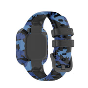 Compatible with Garmin Vivofit JR3 Silicone Printing Watch Band(Camouflage Blue)