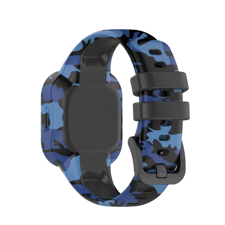 Compatible with Garmin Vivofit JR3 Silicone Printing Watch Band(Camouflage Blue)