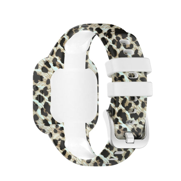 Compatible with Garmin Vivofit JR3 Silicone Printing Watch Band(Leopard)