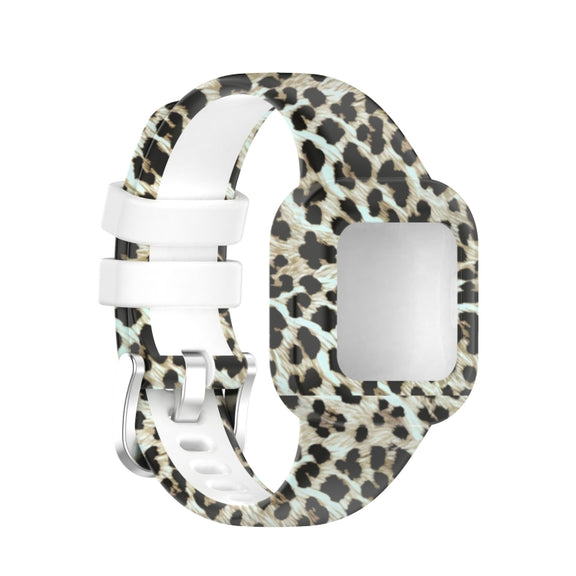 Compatible with Garmin Vivofit JR3 Silicone Printing Watch Band(Leopard)