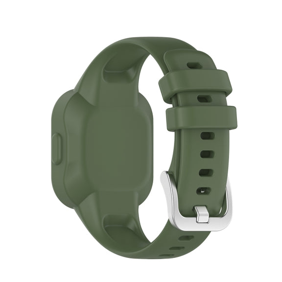 Compatible with Garmin Vivofit JR3 Silicone Pure Color Watch Band(Dark Green)