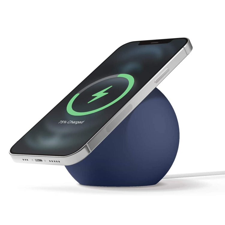 Silicone Pellet Magsafe Magnetic Charger Holder for iPhone 12 Series(Blue)