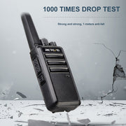 1 Pair RETEVIS RT68 2W 16CHS FRS Two Way Radio Handheld Walkie Talkie, US Plug(Black)