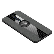 For OPPO Reno 2 XINLI Stitching Cloth Textue Shockproof TPU Protective Case with Ring Holder(Grey)