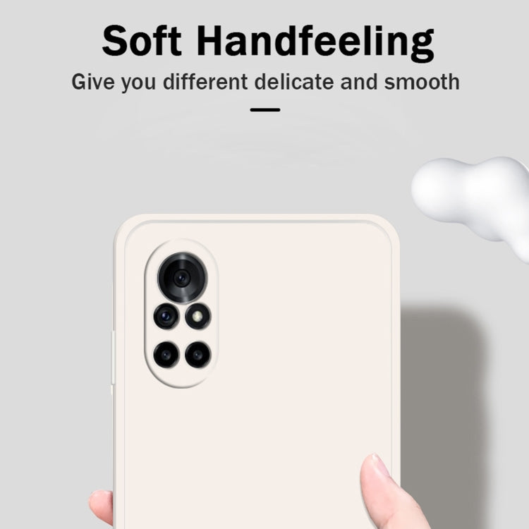 For Huawei nova 8 5G Solid Color Imitation Liquid Silicone Straight Edge Dropproof Full Coverage Protective Case(Purple)