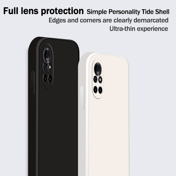 For Huawei nova 8 5G Solid Color Imitation Liquid Silicone Straight Edge Dropproof Full Coverage Protective Case(Purple)