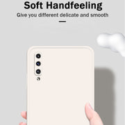 For Samsung Galaxy A50 Solid Color Imitation Liquid Silicone Straight Edge Dropproof Full Coverage Protective Case(Matcha Green)