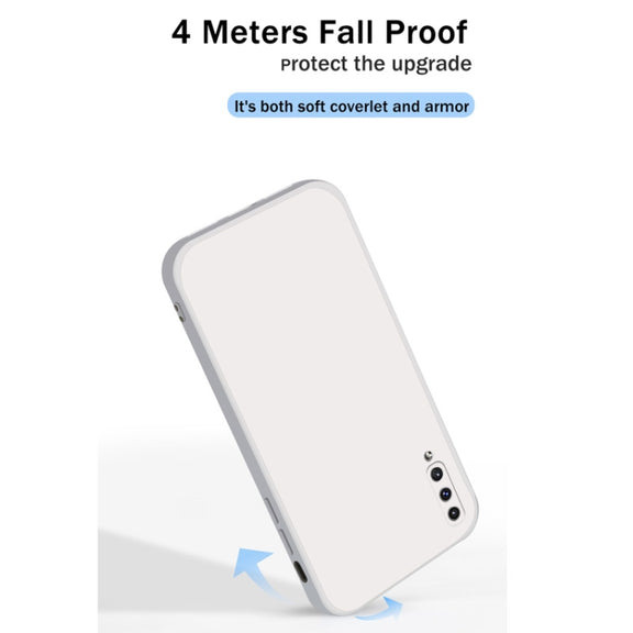 For Samsung Galaxy A50 Solid Color Imitation Liquid Silicone Straight Edge Dropproof Full Coverage Protective Case(Matcha Green)