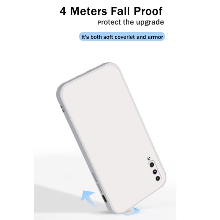 For Samsung Galaxy A50 Solid Color Imitation Liquid Silicone Straight Edge Dropproof Full Coverage Protective Case(Matcha Green)
