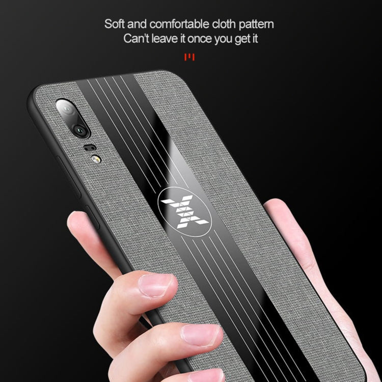 For Huawei P20 Pro XINLI Stitching Cloth Textue Shockproof TPU Protective Case(Brown)