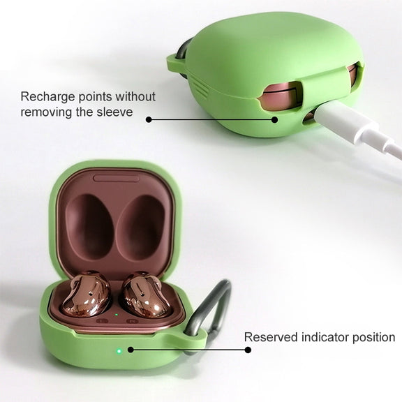 For Samsung Galaxy Buds Live / Pro Bluetooth Earphone Silicone Protective Case with Hook(Black)