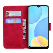 For OPPO A15 / A15S Tiger Embossing Pattern Horizontal Flip Leather Case with Holder & Card Slots & Wallet(Red)