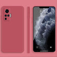 For vivo X50 Pro Solid Color Imitation Liquid Silicone Straight Edge Dropproof Full Coverage Protective Case(Red) - free shipping - PMC TechLife - Order now!