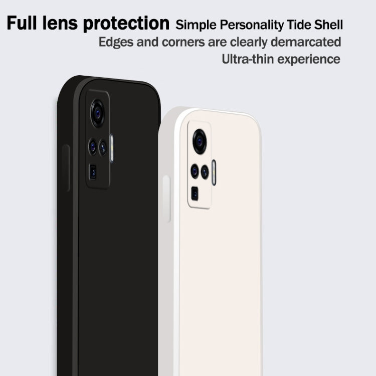 For vivo X50 Pro Solid Color Imitation Liquid Silicone Straight Edge Dropproof Full Coverage Protective Case(Red)